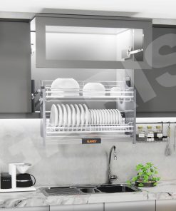 Giá bát đĩa nâng hạ cơ inox 304 GL06C