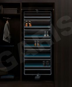 Giá để giày xoay 360°, khay bọc da, 12 tầng GW44E